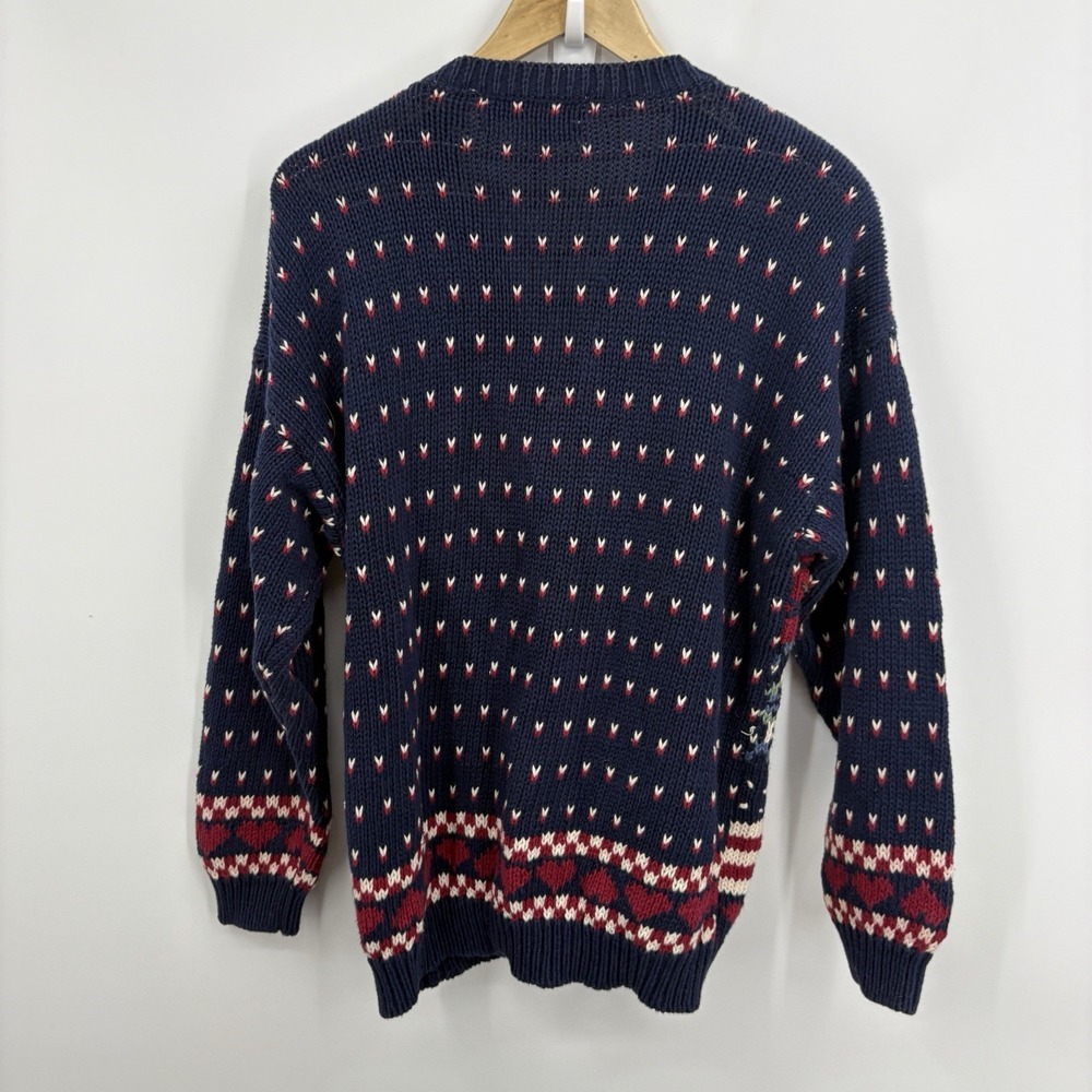 Vintage Northern Isles Hand Knit Sweater XLarge USA Patchwork 90s American Flag - Picture 10 of 10
